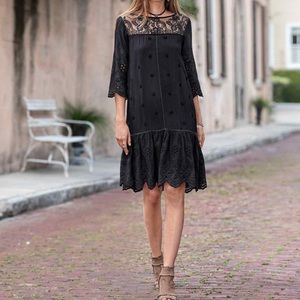 NWT Sundance Nadine Black Lace Eyelet Dress